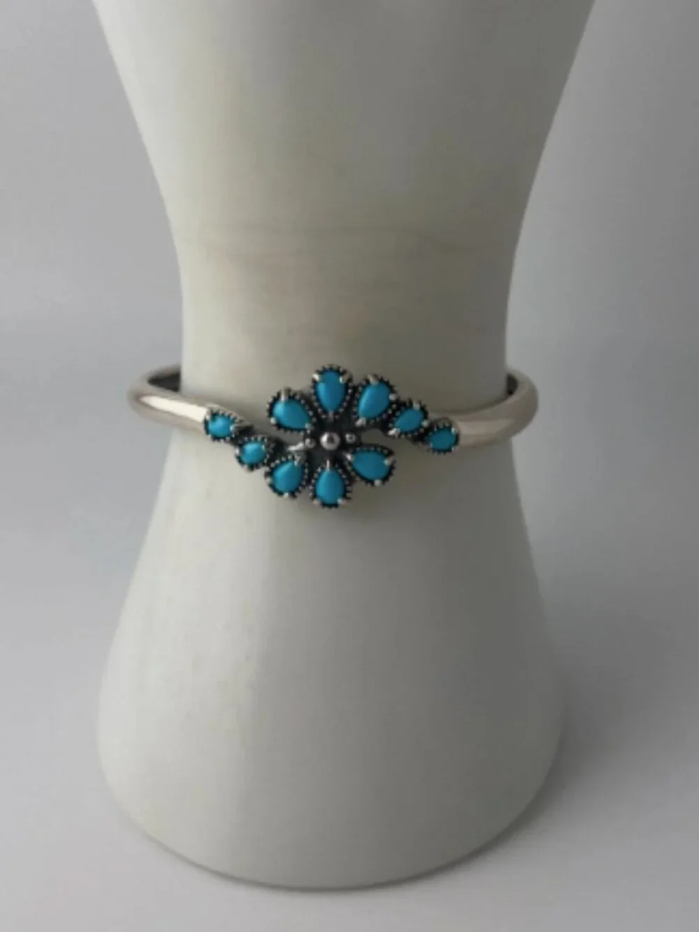 Carolyn Pollack - Sterling Silver Turquoise Flower Bracelet